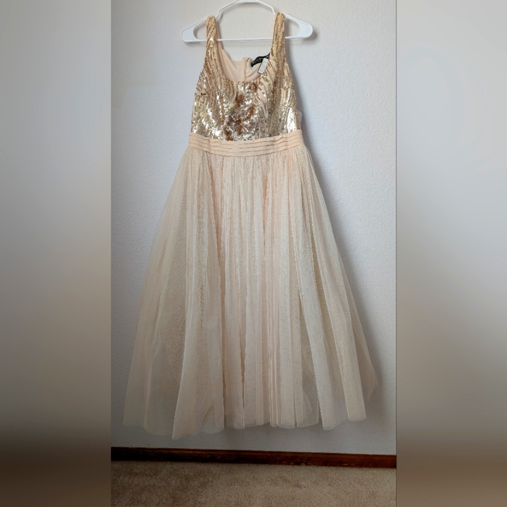 Champagne Sparkly Sequin Formal Dress